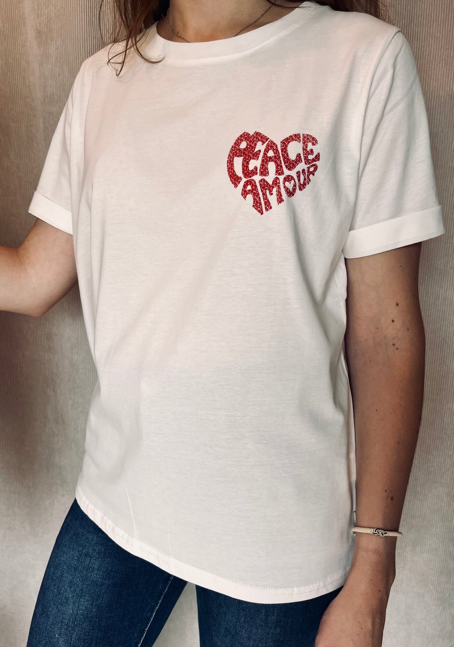 T-SHIRT PEACE BLANC